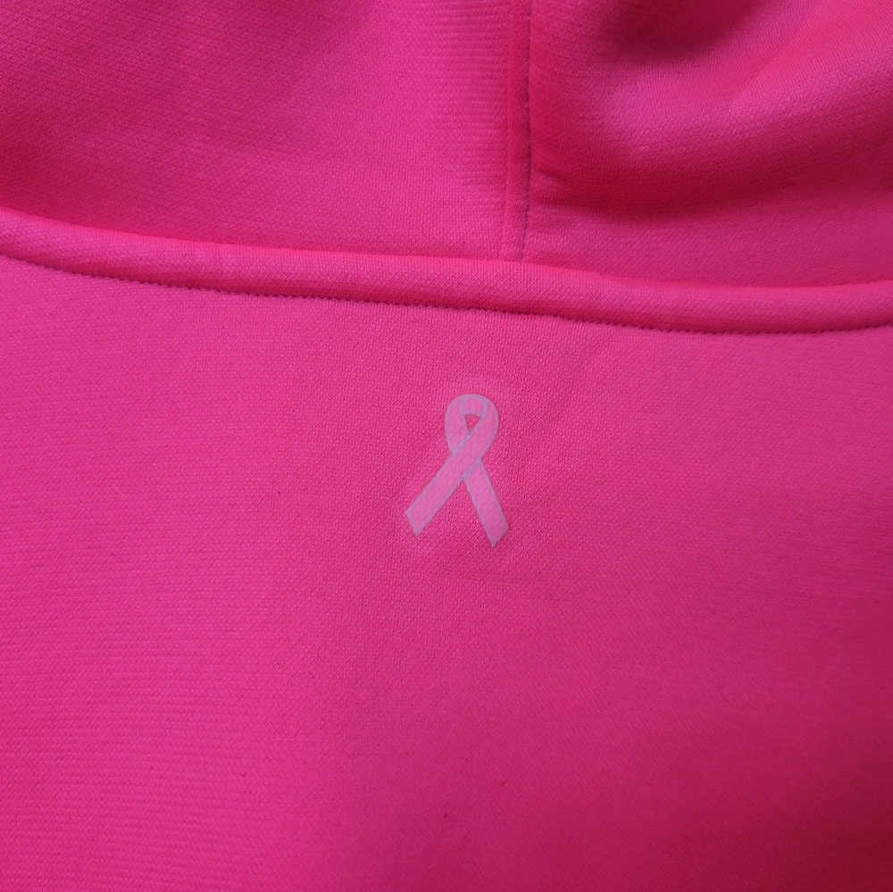 Womens used Under Armour Hoodie Sweatshirt size Large breast cancer addition - Picture 2 of 5